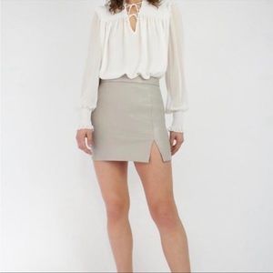 Aritzia Wilfred Tempest Vegan Leather Mini Skirt in Beige